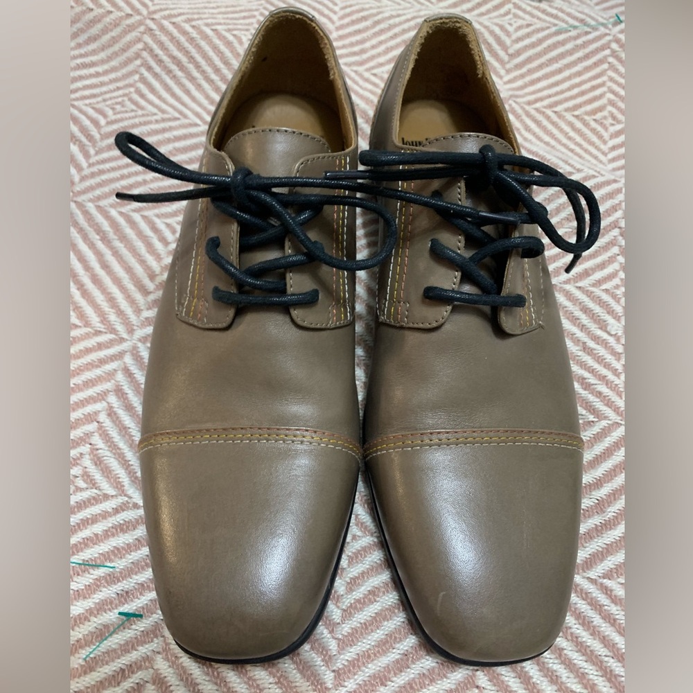 John Fluevog Taupe Leather Oxfords, size 8 men’s,classic,quality,blokecore